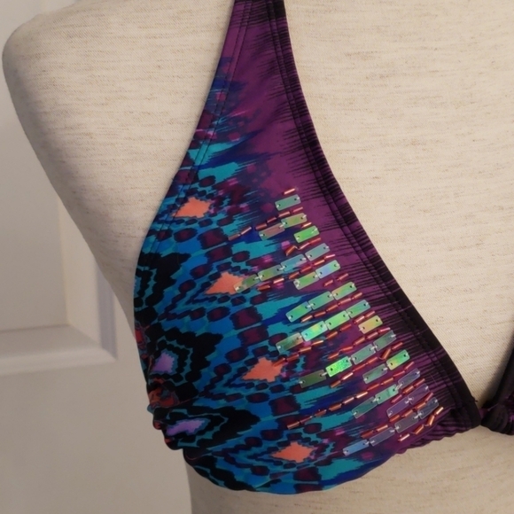 Purple Multicolored Bikini Top NWT - Picture 7 of 10